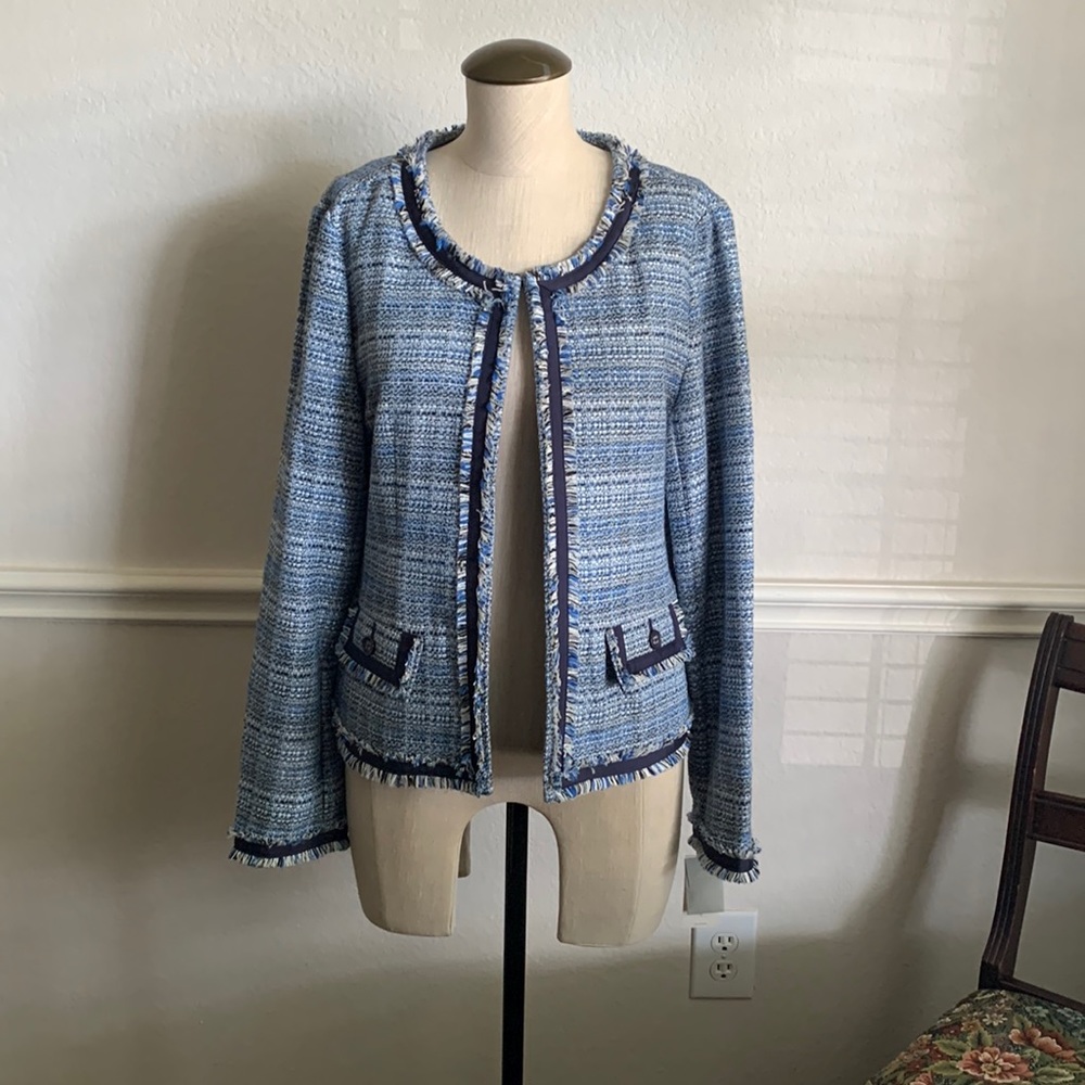Charter Club Boucle Style Fringe Jacket